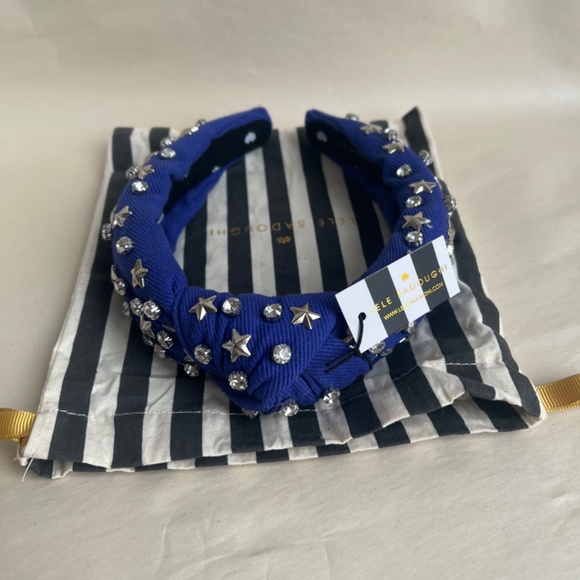 Lele Sadoughi Crystal Star Woven Cowboy Bluestar Studded Embellished Headband main image 5